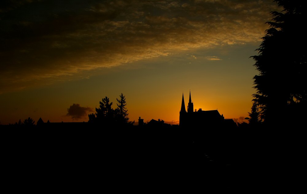фото "Зарево заката над Шартром" метки: путешествия, пейзаж, Европа, закат