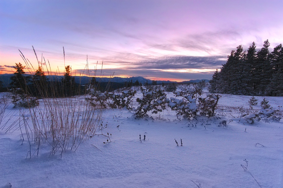 фото "Winter sunset-Rodopi mountaion(Bulgaria)" метки: пейзаж, горы, зима