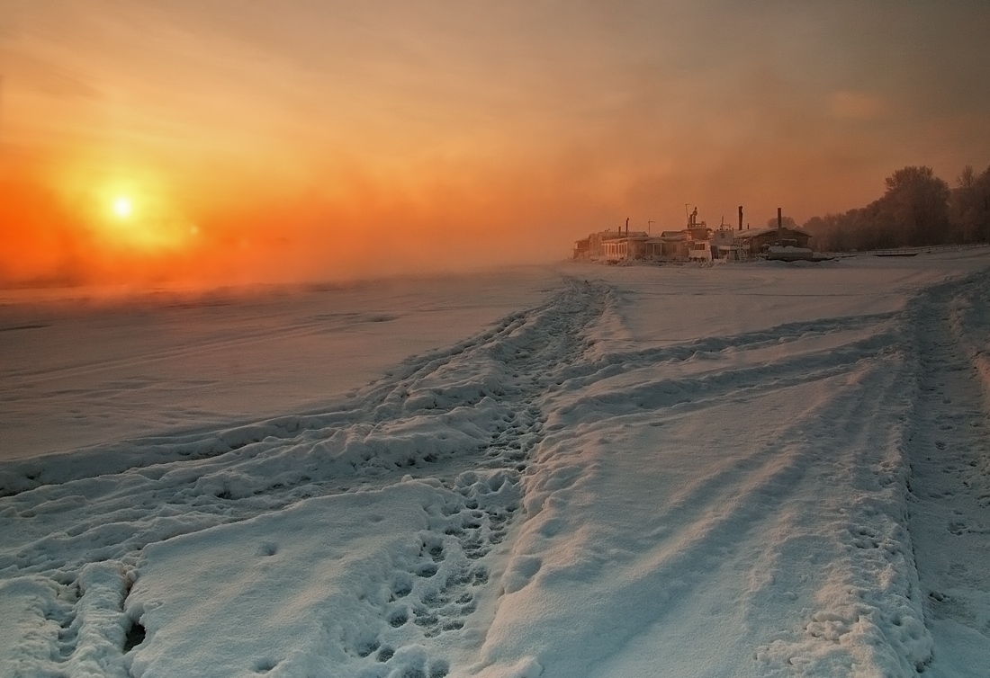 photo "***" tags: landscape, sunset, winter