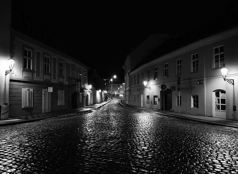 photo "Ночной атмосфера-2" tags: black&white, city, 