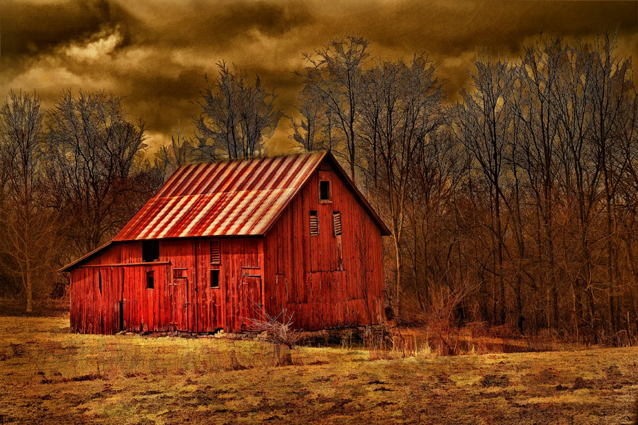 photo "Red Barn" tags: digital art, 