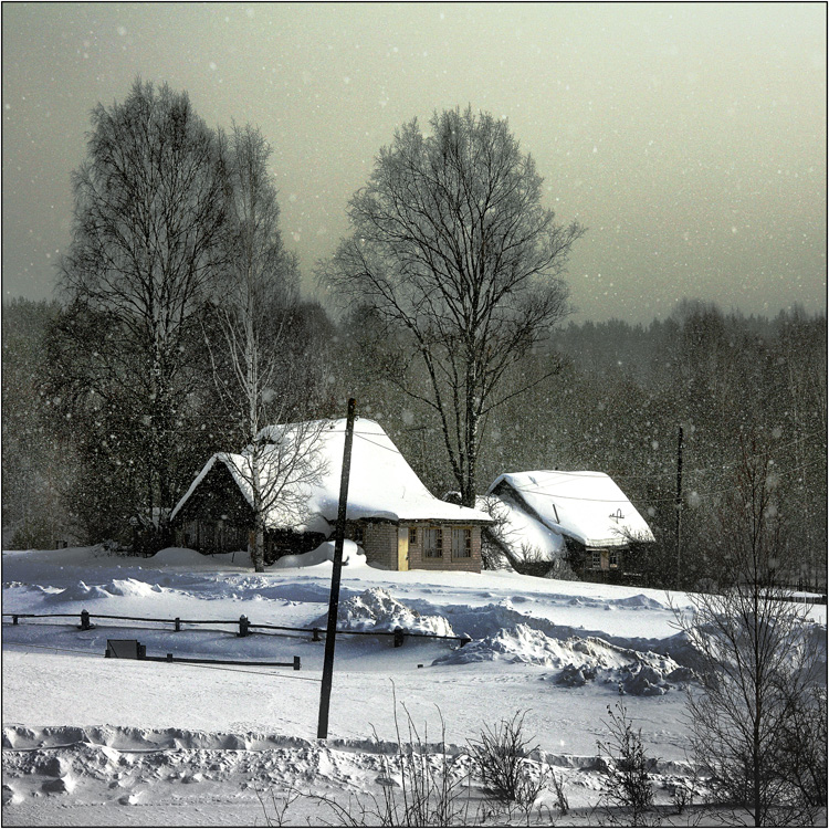 Фото деревня декабрь пасмурно Фото вид 2 - фотограф СВЮ - пейзаж - ФотоФорум.ру
