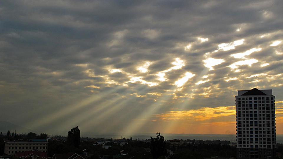 photo "7 pm" tags: landscape, sunset