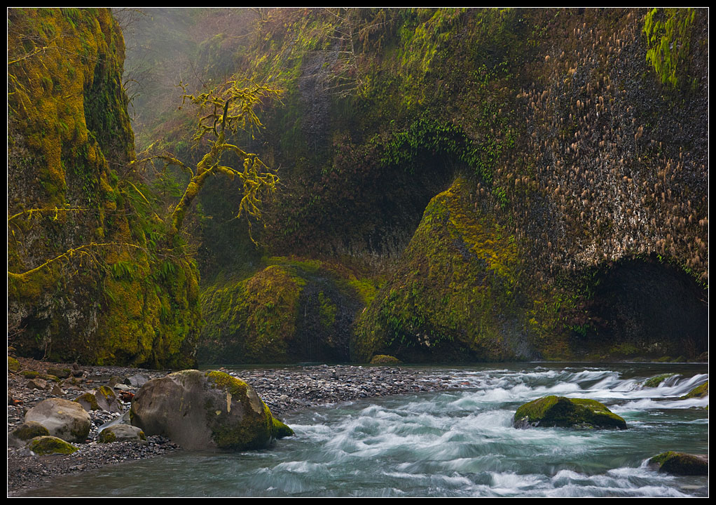 photo "River, boulders, and fog..." tags: landscape, travel, water
