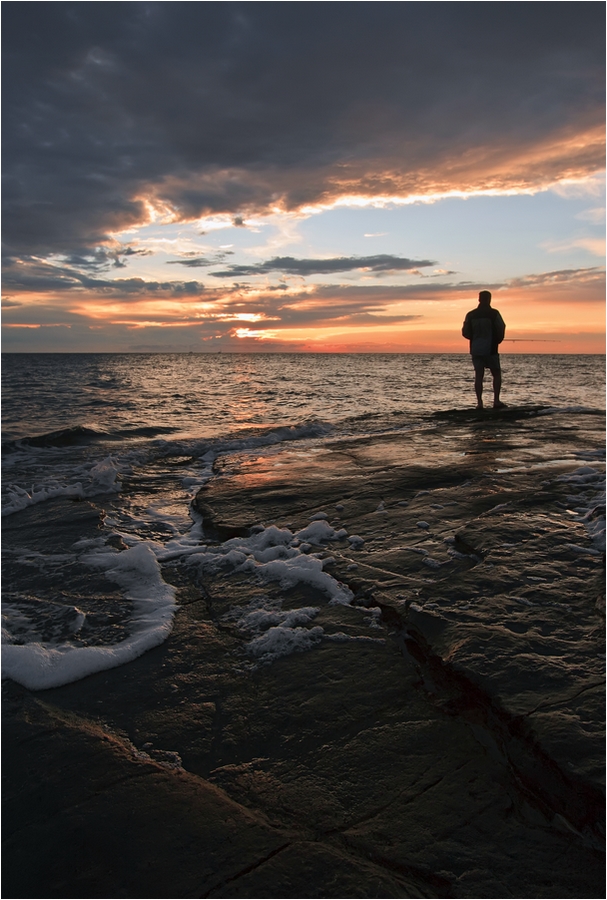 фото "Вечерний лов" метки: пейзаж, вода, закат