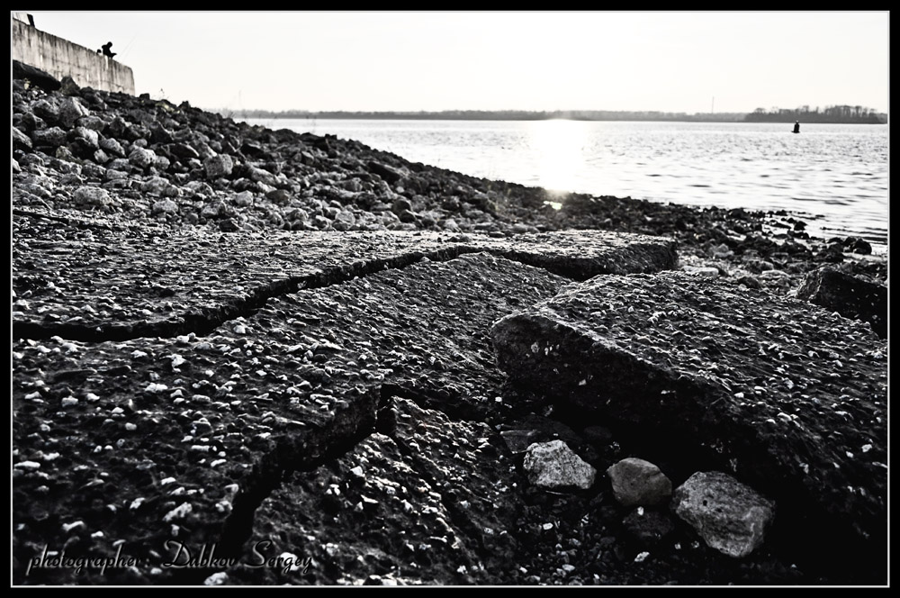 фото "Каменный берег" метки: пейзаж, черно-белые, 