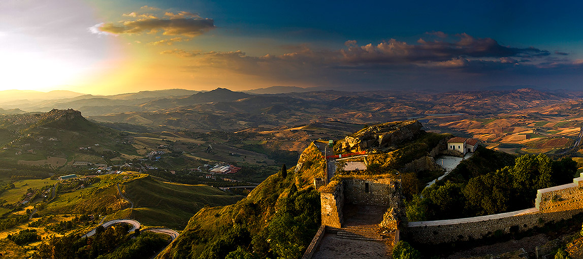 photo "Enna, view from fortress .." tags: travel, landscape, Europe, mountains