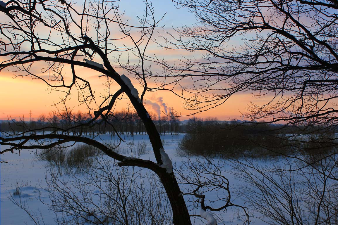 фото "Февральский закат" метки: пейзаж, закат, зима