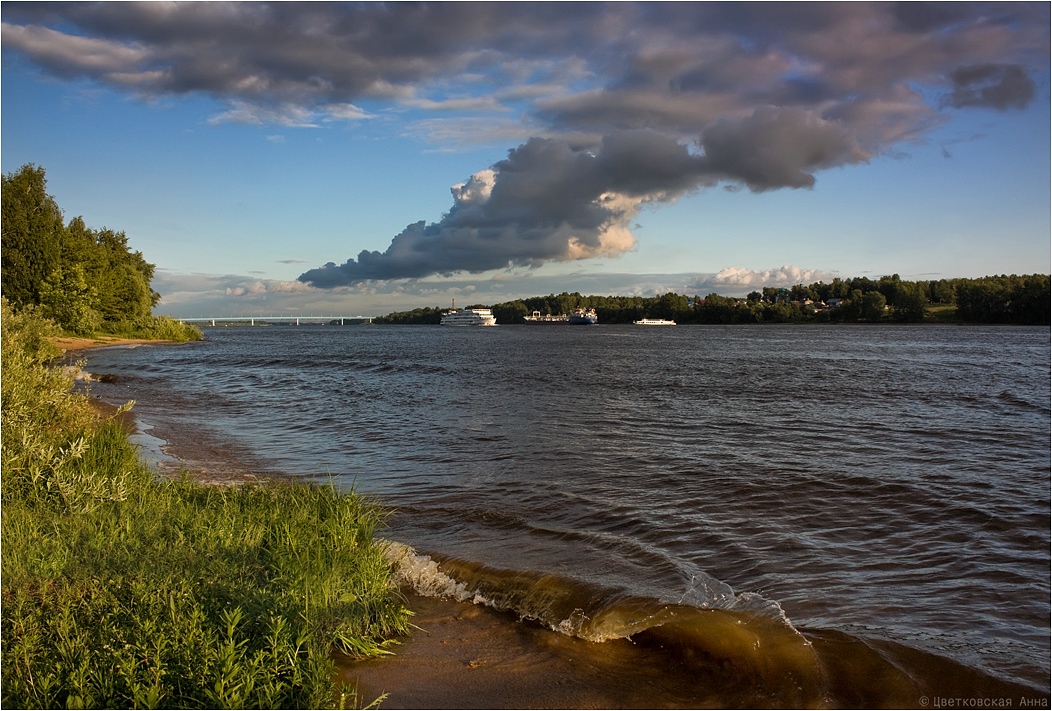 фото "Летний вечер на Волге" метки: пейзаж, вода, лето, облака, река