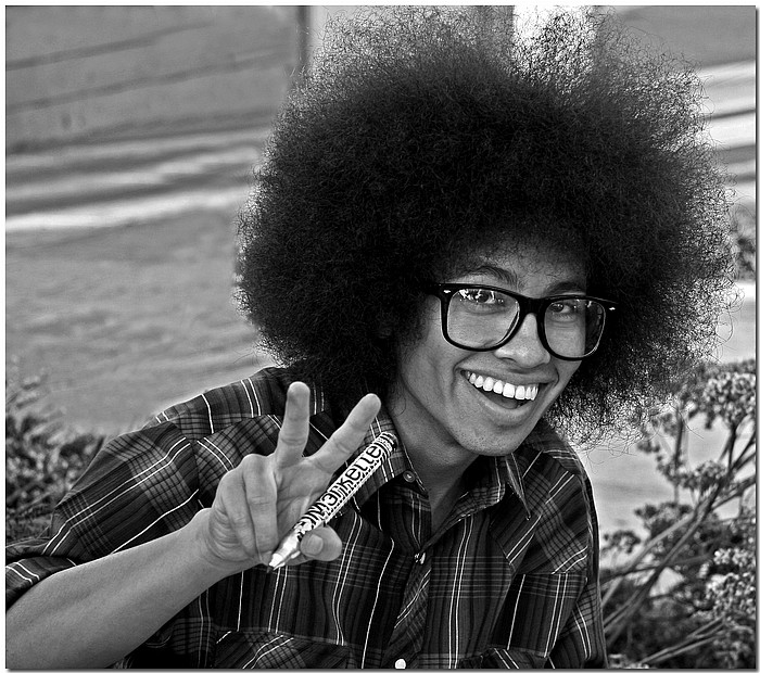 photo "Retro Afro" tags: portrait, black&white, man