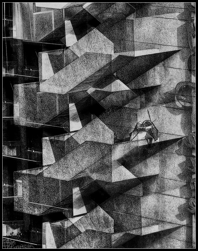 photo "imitation Maurits Cornelis Escher" tags: digital art, black&white, 
