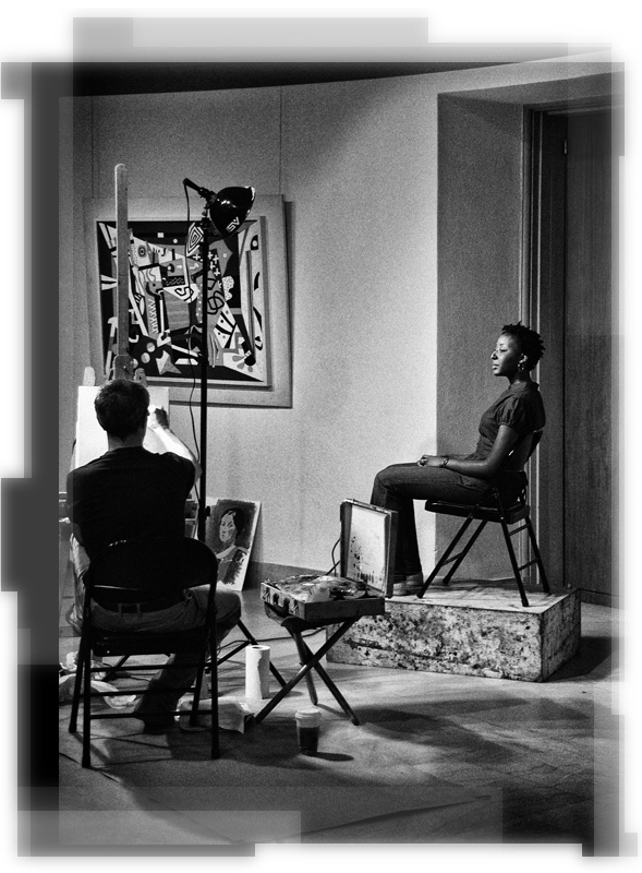 photo "The artist and his model" tags: genre, black&white, 