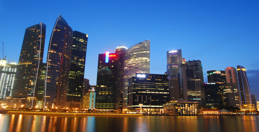 photo "Singapore CBD" tags: city, landscape, night