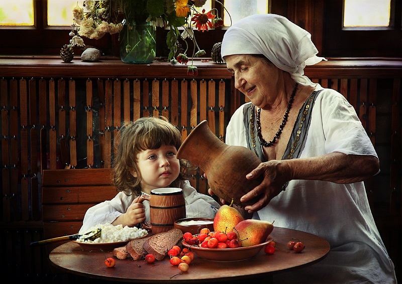 фото "у бабушки" метки: портрет, дети