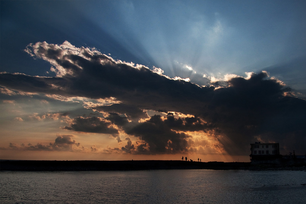 photo "evening at sea" tags: landscape, clouds