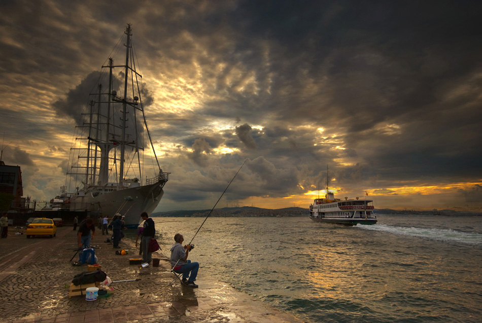 photo "morning fisherman" tags: landscape, sunset