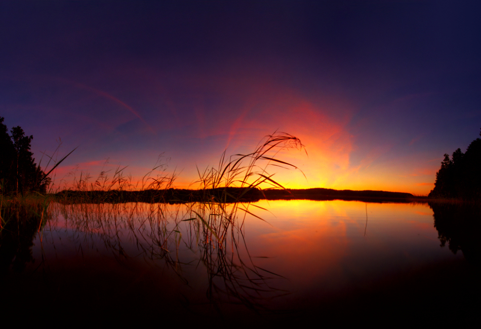 photo "Evening sketch the red..." tags: panoramic, landscape, sunset