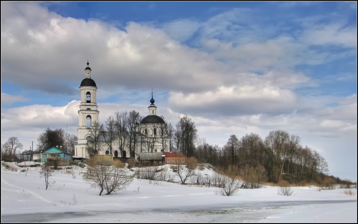 photo "Winter landscape with church" tags: landscape, architecture, winter