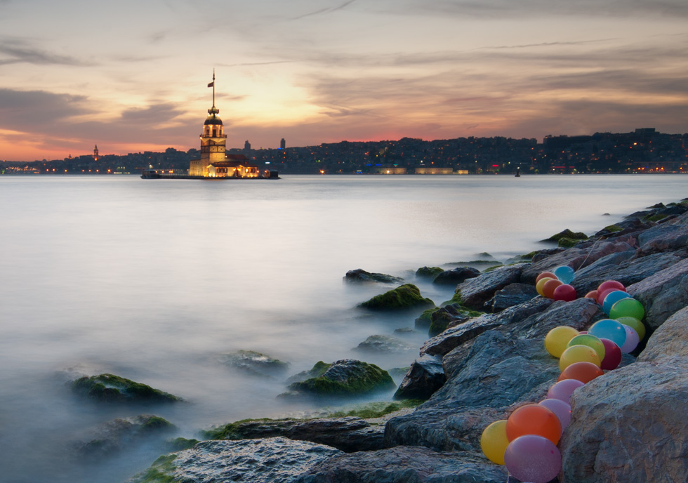 фото "maiden's tower" метки: пейзаж, вода, закат