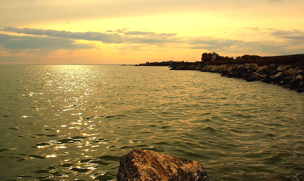 фото "Обское море перед закатом Солнца" метки: пейзаж, вода