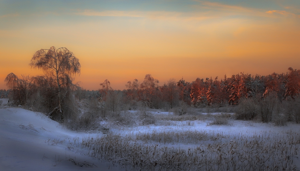 photo "мороз, закат, зима" tags: landscape, sunset