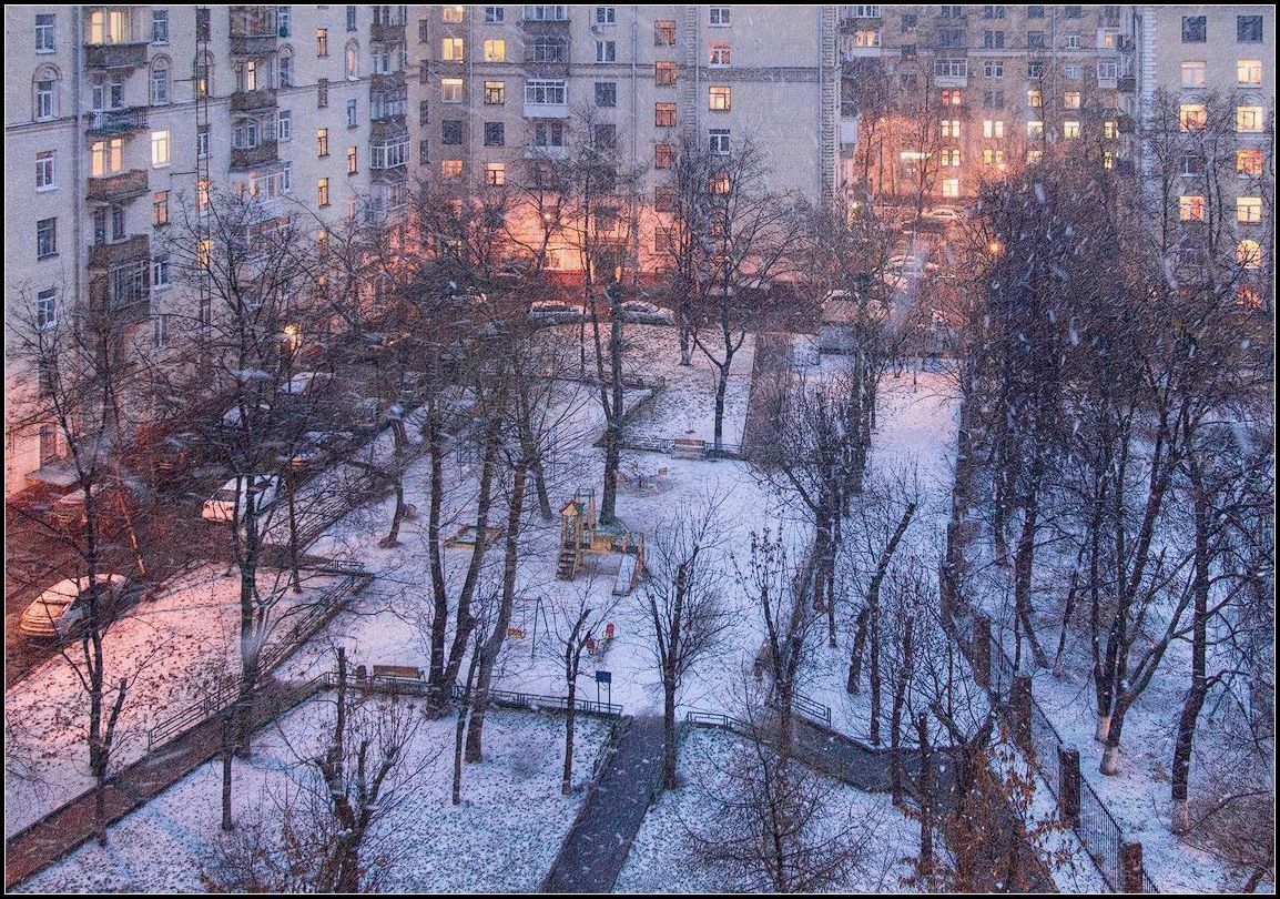 photo "first snow storm in my backyard" tags: city, 