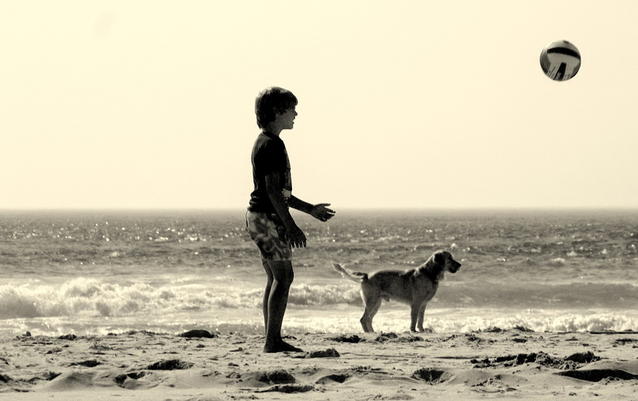фото ""The boy... the dog and... the ball..."" метки: портрет, дети