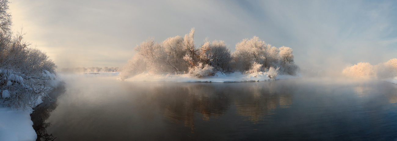 фото "Островок в морозном тумане" метки: пейзаж, панорама, зима