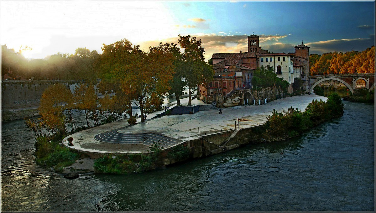 фото "Tiberina island" метки: пейзаж, архитектура, закат
