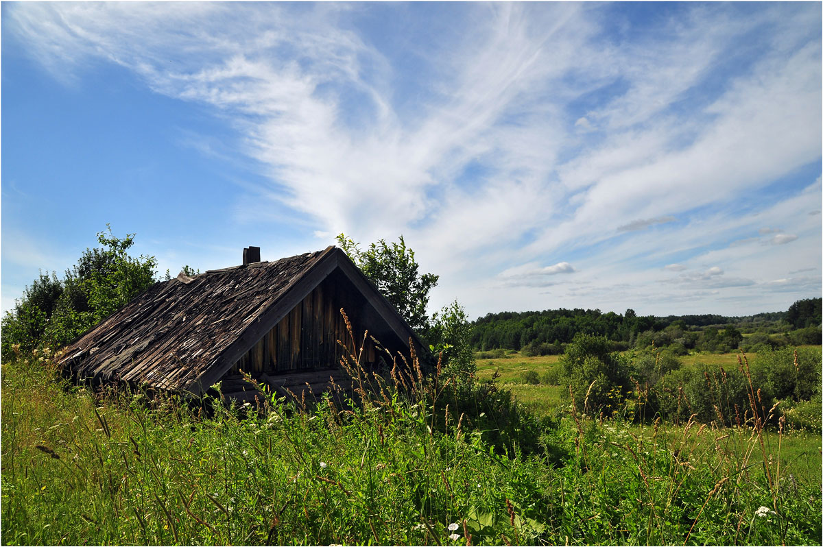 фото "Старая банька" метки: пейзаж, лето, облака