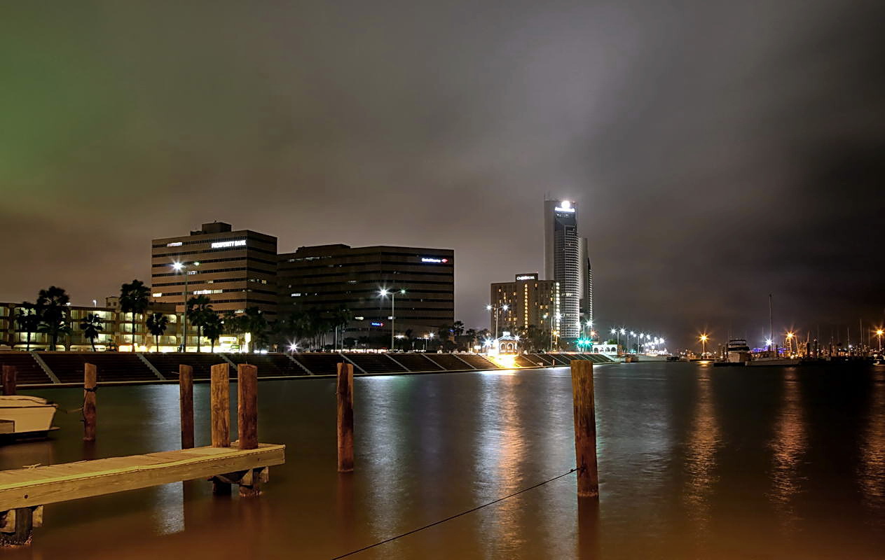 фото "Ночной пейзаж #1 (Corpus Christi. USA)" метки: пейзаж, путешествия, Северная Америка, вода