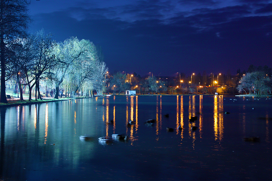 photo "Winter fairy tale" tags: landscape, Bucharest, lake, night, park, winter