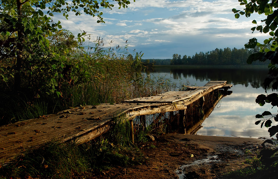 photo "On the threshold of autumn" tags: landscape, autumn, evening, forest, sunset, water, Приозерск