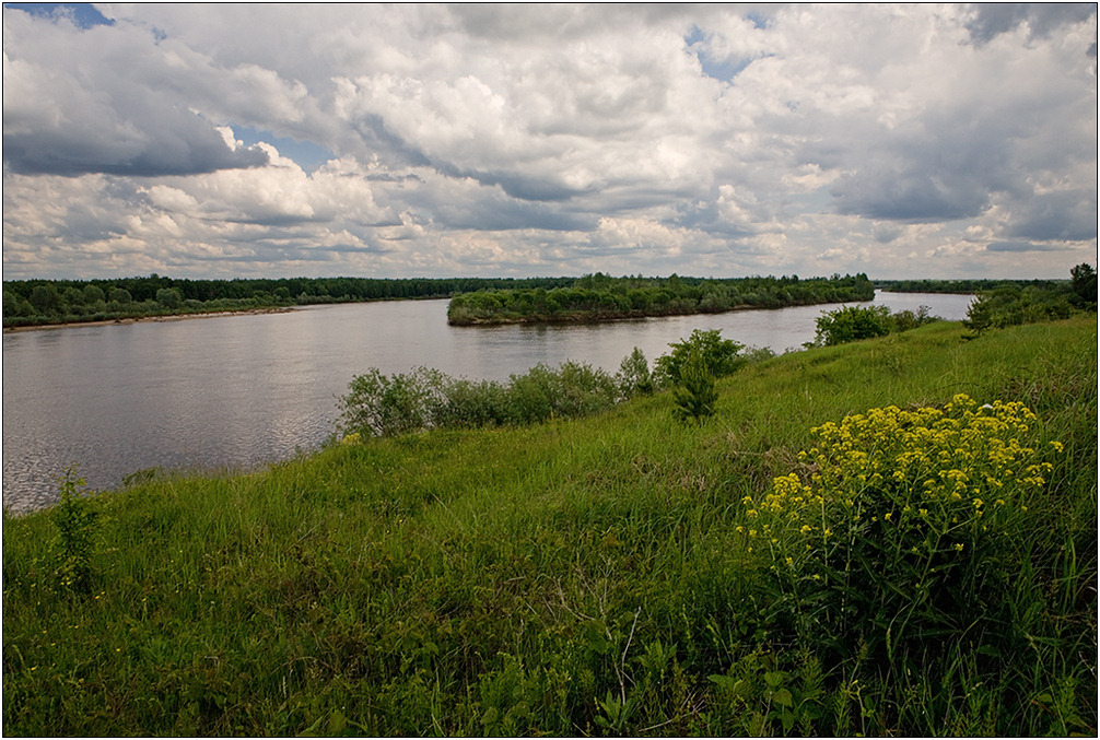 photo "Coast of Vetluga" tags: landscape, clouds, water