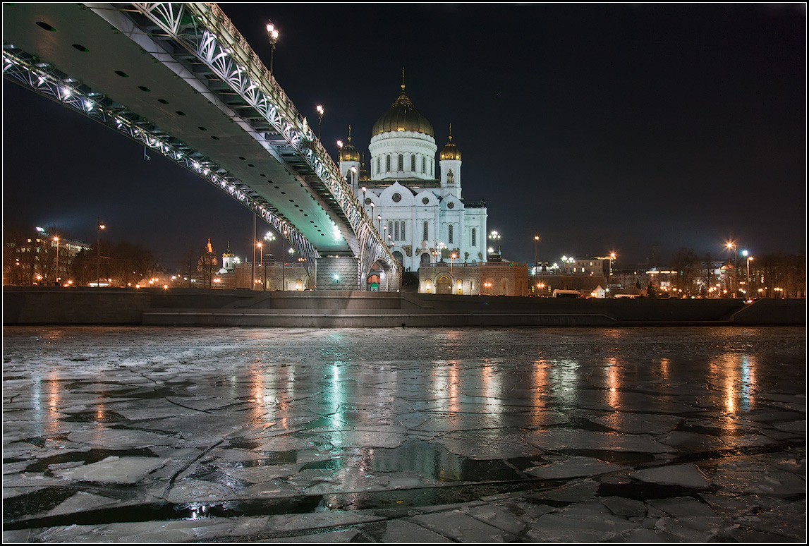 фото "лёд на Москва-реке" метки: пейзаж, город, зима