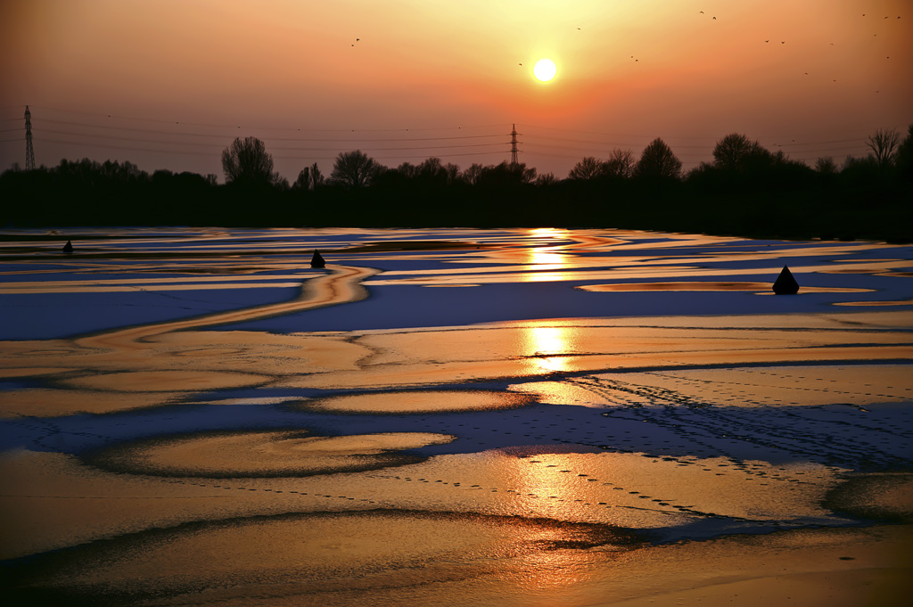 photo "Sunset on ice" tags: landscape, sunset