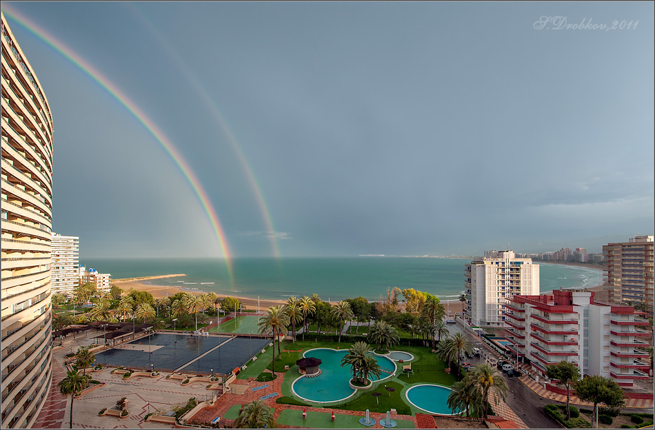 фото "Двойная радуга над заливом" метки: пейзаж, вода