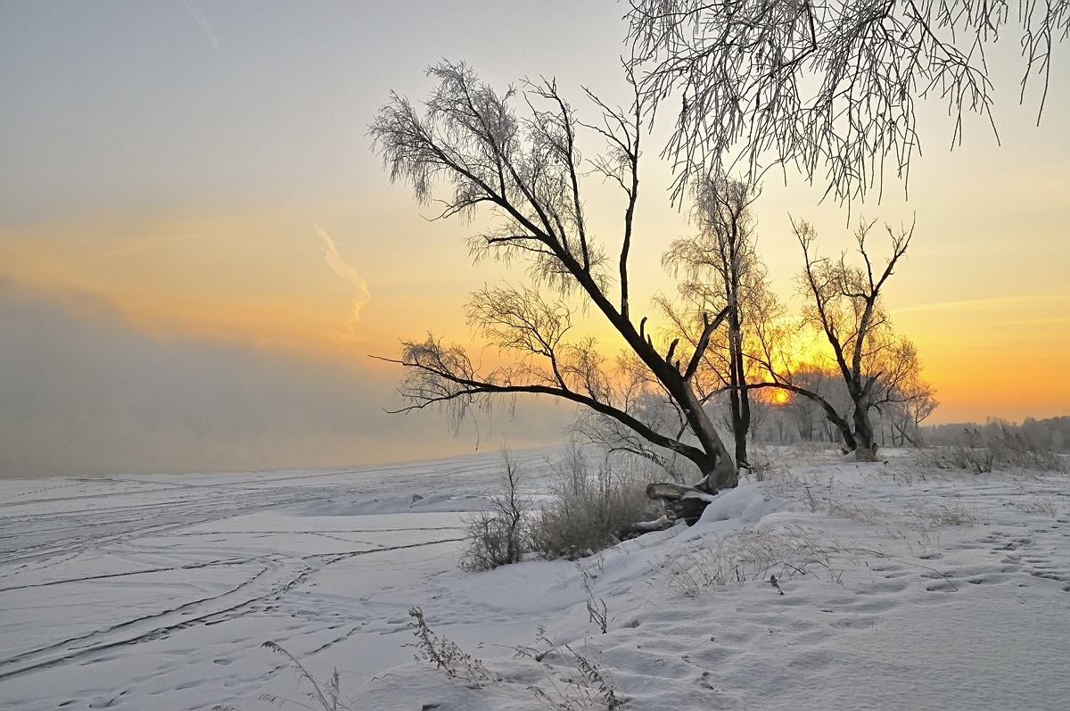 фото "***" метки: пейзаж, закат, зима