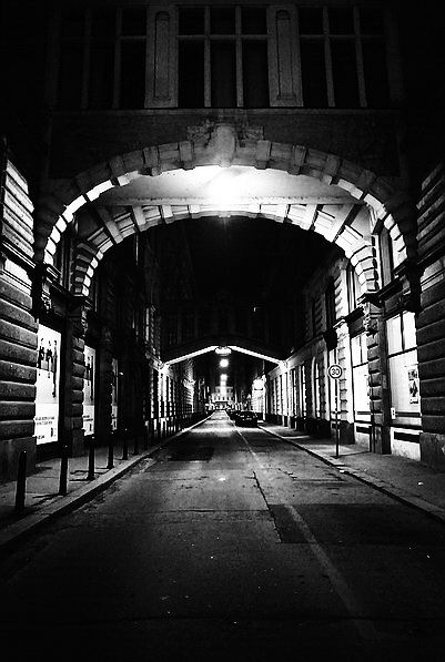 photo "Ночной улица-3" tags: black&white, 