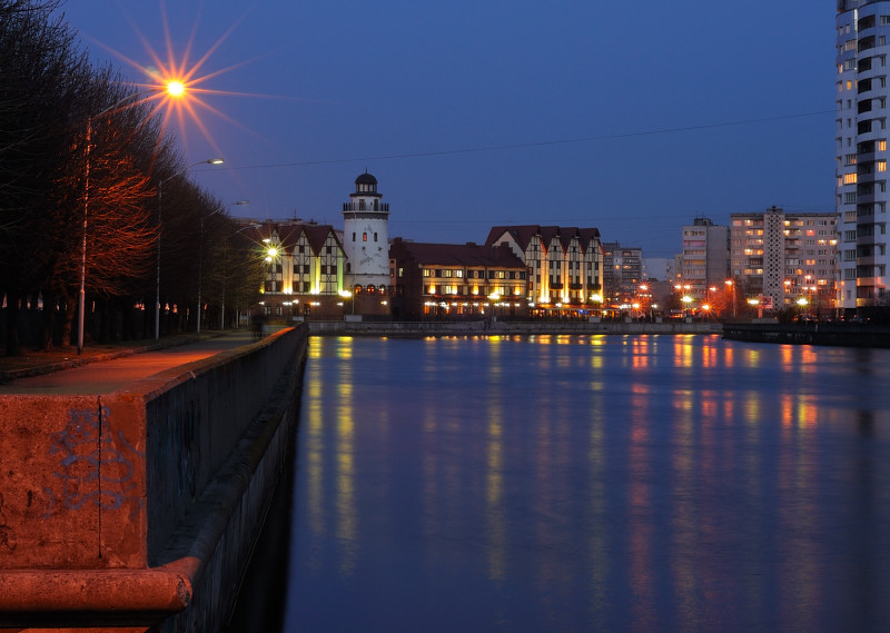 фото "Калининград. Рыбная деревня." метки: путешествия, пейзаж, Европа, ночь