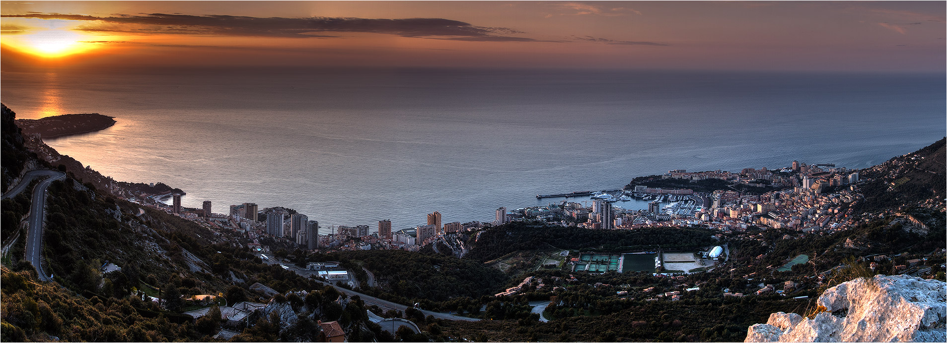 photo "Panoramic view of Monaco" tags: landscape, sunset