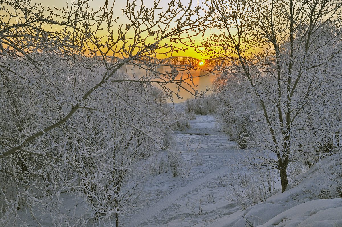 фото "***" метки: пейзаж, закат, зима
