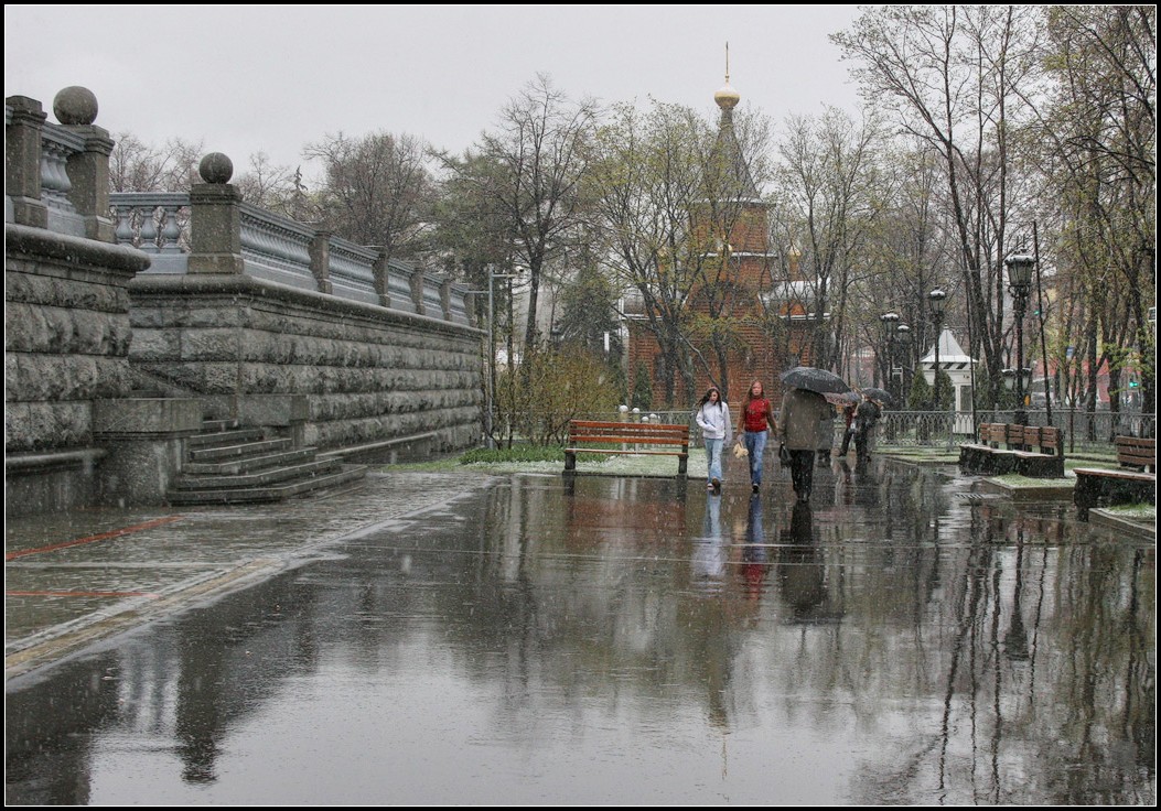 фото "весенний снег" метки: пейзаж, город, весна