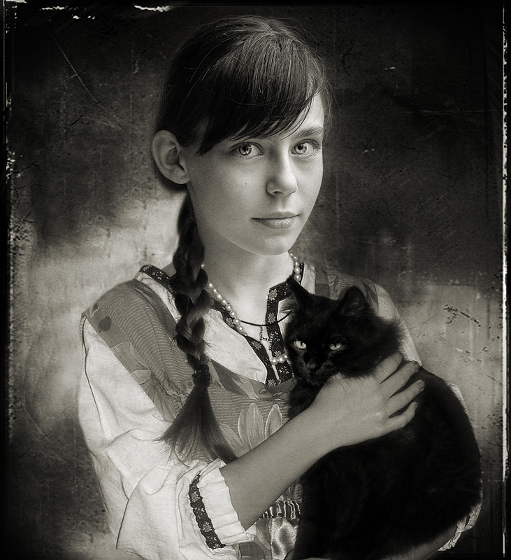 фото "Девочка с кошкой" метки: портрет, дети