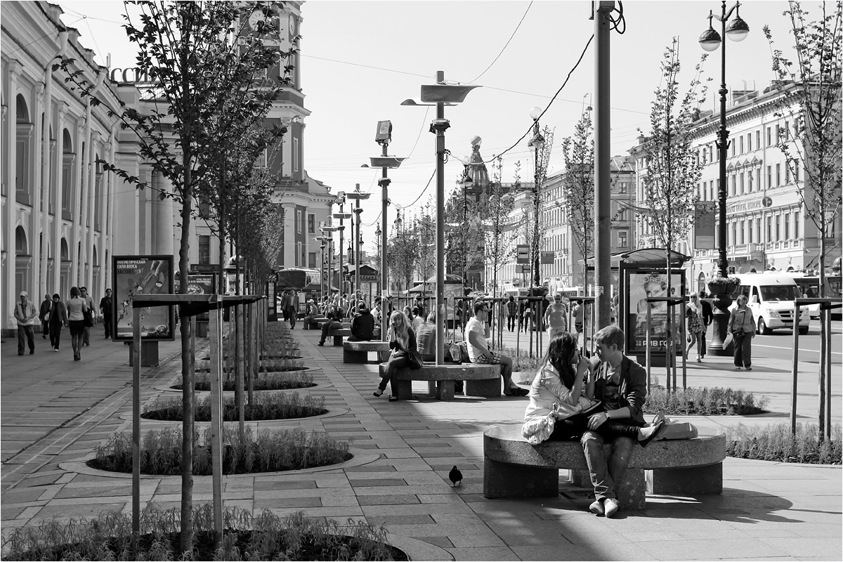 photo "Nevsky. Spring perspectives." tags: city, black&white, 