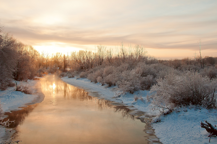 фото "Вспоминая зиму" метки: пейзаж, закат