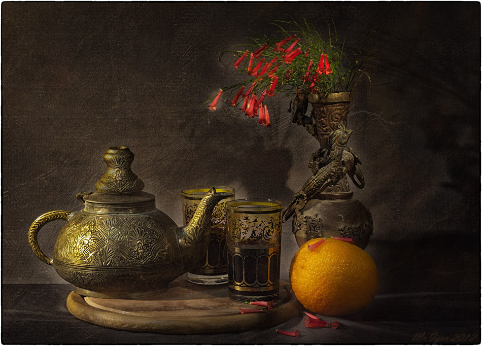 photo "With orange and tea" tags: still life, 
