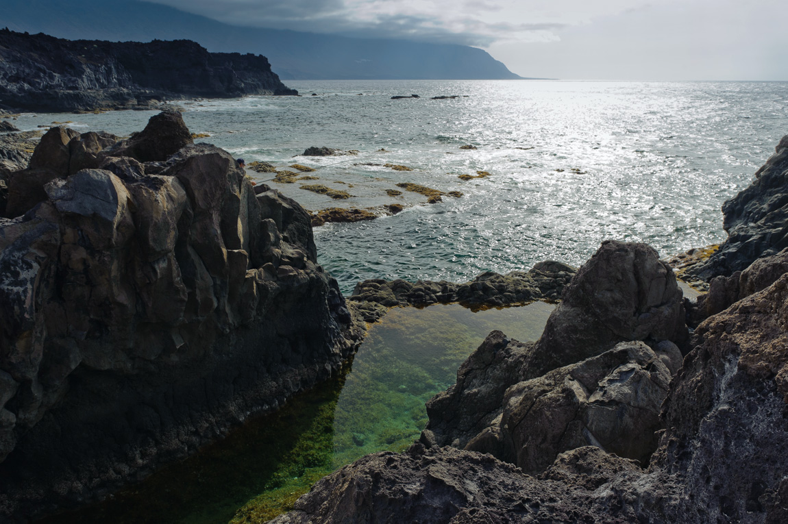 photo "***" tags: landscape, nature, Spain, clouds, light, mountains, ocean, rocks, sea, sun, water, Эль Йерро