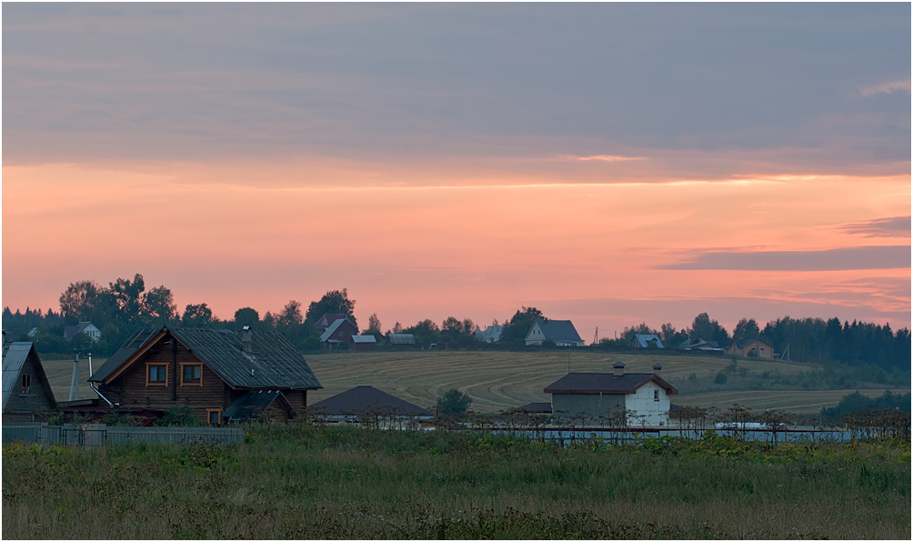 фото "Деревенька" метки: пейзаж, закат, лето, село