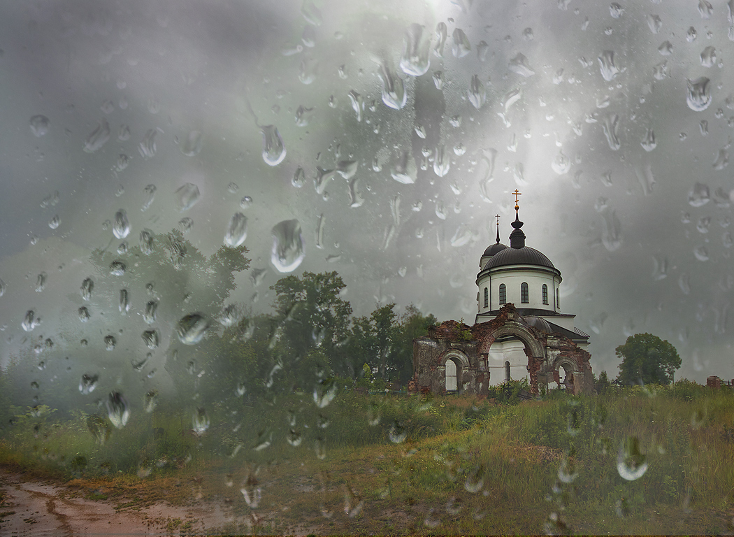 фото "Грусть" метки: пейзаж, фотомонтаж, дождь, облака